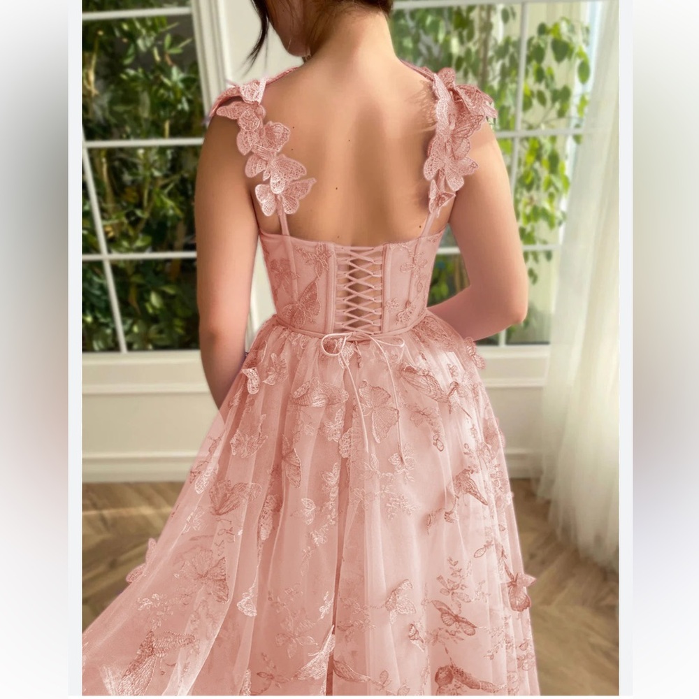 AW NWT A Line Sweetheart Butterfly Tully Dress - Picture 3 of 16